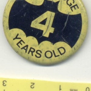 Batman Bat Badge 4 Years Old  1960s greetings cards series