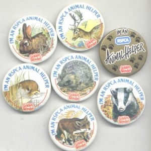 Set of Golden Wonder crisps RSPCA British Wildlife campaign