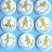 London & South of England Building society set of Teddy Bear badges